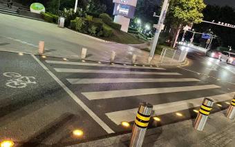 安装太阳能地埋道钉 点亮人行通道守护过街安全